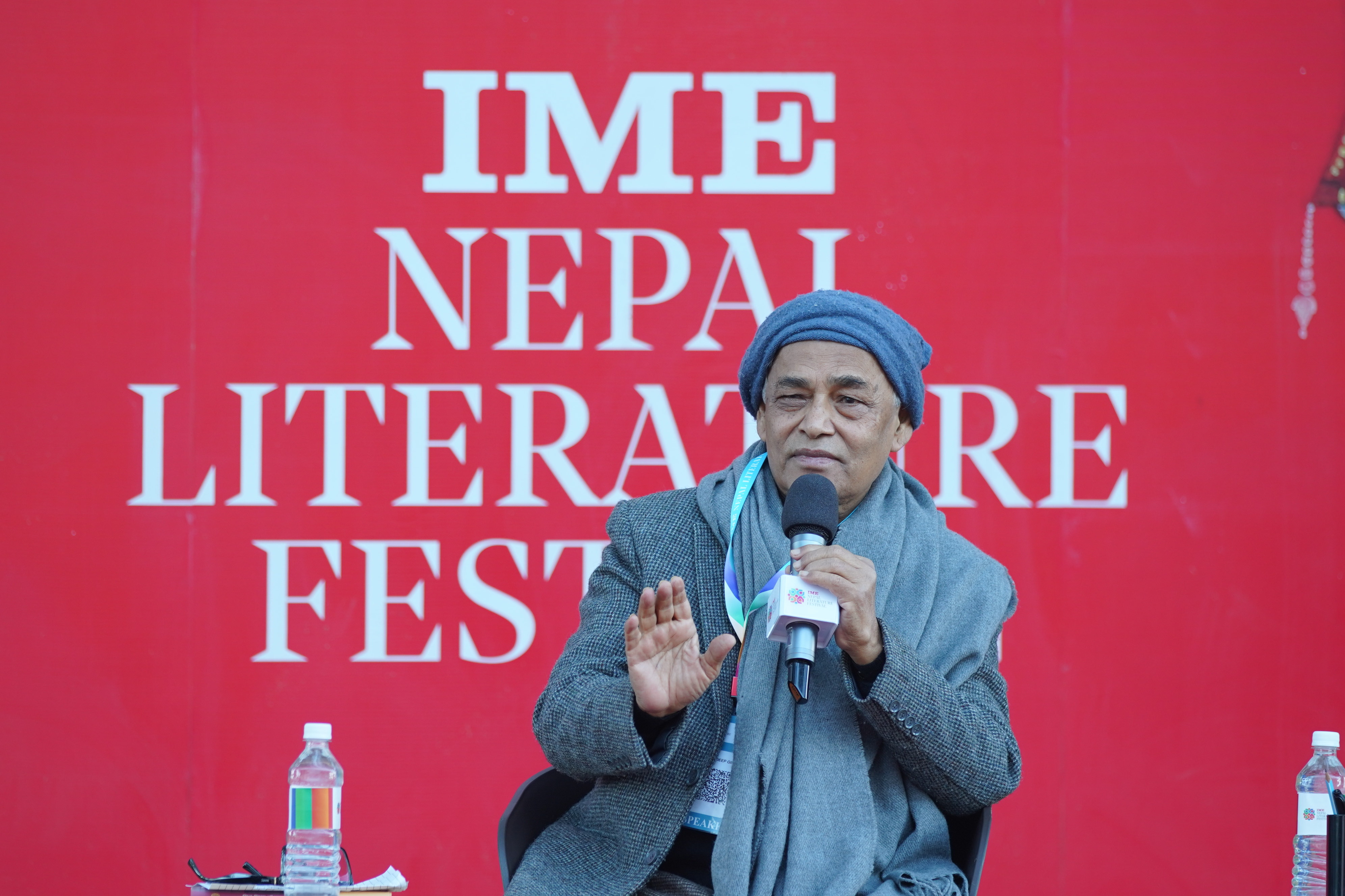 पोखरामा आयोजित नेपाल साहित्य महोत्सवमा प्रदीप गिरि।