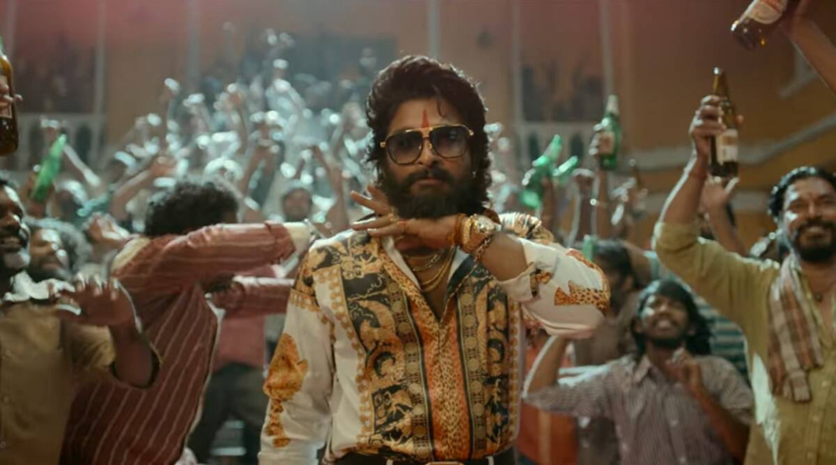 'पुष्पा' फिल्मको एक दृश्यमा अल्लु अर्जुन।