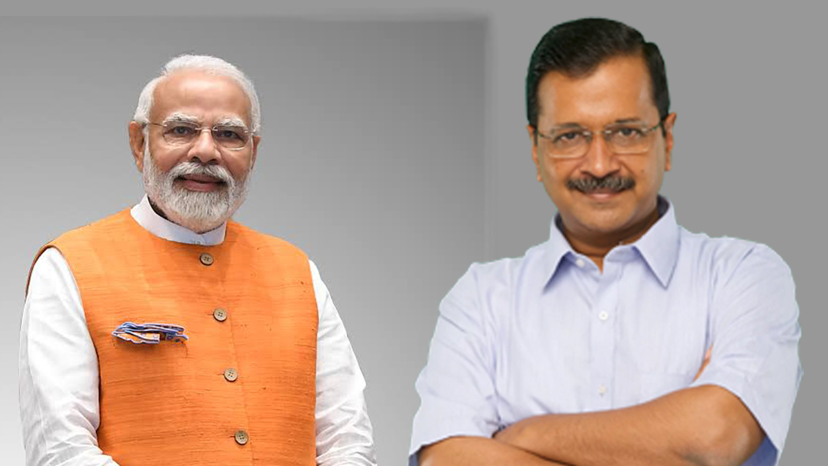 प्रधानमन्त्री मोदी र दिल्लीका पूर्वमुख्यमन्त्री केजरीवाल। फाइल तस्बिर।